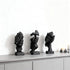3 Pcs Thinker Statue, Silence is Black Abstract Art Figurine, Modern Home Resin Decorative Objects Decor for Home