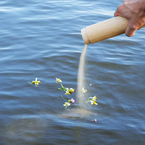 Small Bamboo Scattering Urn Tube for Human Ashes, 9’’X2’’, Eco-Friendly Mini Bamboo Cremation Tube