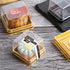 50g Mooncake Packaging Clear Plastic Macaron Containers with Labels, Ideal for Mini Muffins, Set of 50 (Square Black)