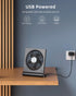 Koonie USB Fan, Strong Wind, Ultra Quiet Small Desk Fan, 220° Tilt, 3 Speeds, Black