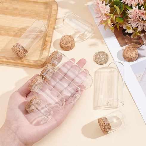PH PandaHall 8pcs Cloche Bell Jar, 4 Sizes Glass Display Dome with Cork Base for Flower Storage