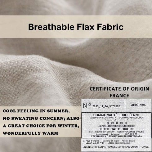 Simple&Opulence 100% French Linen Pillowcase, Queen Size Set of 2, Washed Solid Color Embroidered, Soft Durable