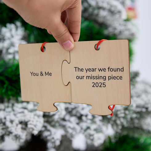 NGHYANNA 2025 NGHYANA Wooden Puzzle Piece Ornament You and Me Keepsake Couples Gift