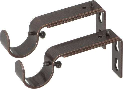 Ivilon Adjustable Brackets for Curtain Rods - Set of 2 for 1 or 1 1/8 Inch Rods - Oil Rubbed Bronze