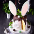 Easter Bunny Cake Topper with Eyelashes, Easter Party Cake Decoration Supplies for Birthday, Wedding, Baby Shower
