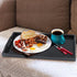 MDLUU Set 2 Countertop of Plastic Serving Tray, Ottoman Tray with Cutout Handles, Rectangle Butler Tray for Breakfast