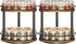 Set 2 2-Tier Countertop, SR22L2BR YATINEY Spice Rack, of Lazy Susan Organizer, Turntable Organizer, Rotating Spice Rack