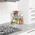 Yieach 2 Counter Countertop,Two Tier Corner Bathroom Organizer,Clear Sink Shelf,Bathroom Corner Organizer and Storage