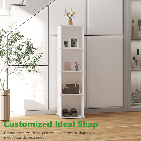 4-Cube Closet 24.8" 12.4" 24.8" UPCS04M C&AHOME Cube Storage Organizer, Shelves Units, Cabinet, DIY Plastic Modular