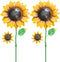 YEAHOME 2 Pack Garden Decor, 22.4“ Sunflower Garden Stakes, Metal Flowers with Shaking Head for Outdoor Decoration