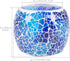 Scented Candle Holder, Handmade Mosaic Glass Tea Light Holder for Aromatherapy & Party Décor (Blue)