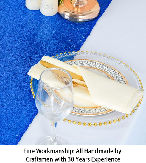 ShiDianYi Sequin Table Runner - 12x72-Inch Blue Sparkle Table Cover for Party Decoration (Royal Blue)