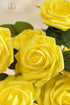 TINGE TIME Yellow Flowers Artificial Rose - 25pcs Realistic Fake Roses for DIY Wedding Bouquet, Baby Shower, Party