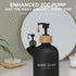 Set,16oz Pump,Countertop Hand and Dish Soap Dispenser Glass Bottles with Printed Labels, Bamboo Tray & Soap Dispensers