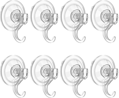 VIS'V Wreath Hanger, Large Clear Heavy Duty Suction Cup Hooks, 22 LB Removable for Halloween Christmas Wreath