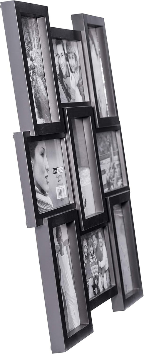 Malden 4x6 9-Opening Collage Picture Frame, Displays Nine 4x6 Pictures, Black