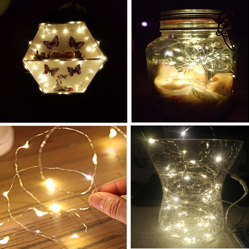 CR2032 Operated,6.6Ft/2Meter 20 6 Pack) BXROIU Fairy Lights Battery LEDs Micro Silver Wire String Lights for Bedroom