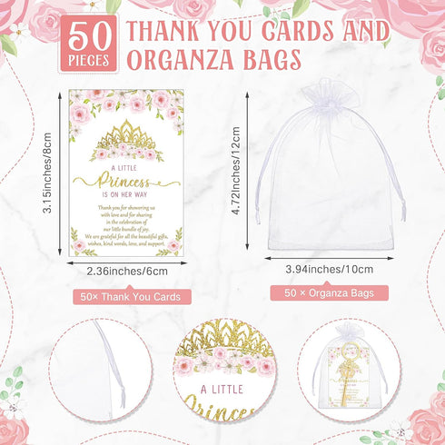 Ferreve 50 Sets Baby Shower Bottle Opener Favors Included Bottle Opener Keychain Crown Charms Keychain Thank You Cards