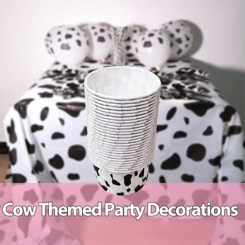 100 Pcs Cow Print Cupcake Liners Case, Waterproof and Greaseproof Cow Baking Cups for High Temperature, Black/White