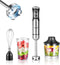COMFEE' Immersion Hand Blender – Brushed Stainless Steel, 500 Watts, with Beaker, Chopper, Whisk for Smoothies and