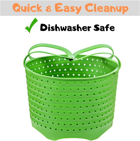 Silicone Steamer Basket, Foldable, Space-Saving, Fits 6, 8 Qt Instant Pot and Similar-Sized Pressure Cookers Accessories