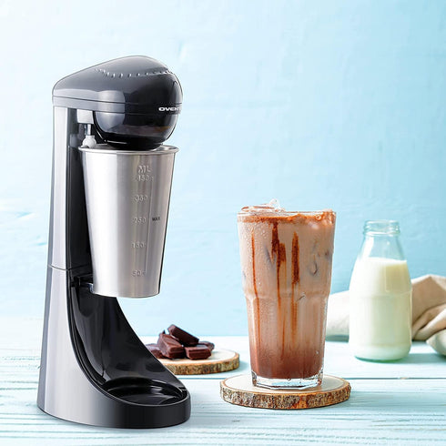 OVENTE Classic Milkshake Maker Machine, 2 Speed with 15.2 Oz Stainless Steel Mixing Cup, Easy Clean Blender