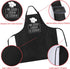Rosoz Funny BBQ Black Chef Aprons for Men, Adjustable Kitchen Cooking Aprons with Pocket