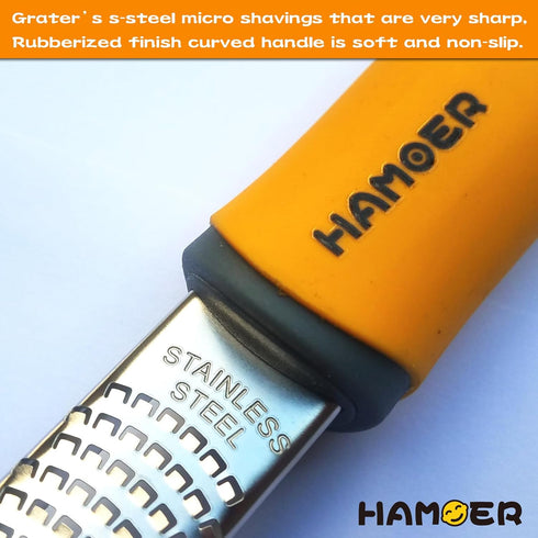 Grater Citrus Slicer with Channel Knife, Stainless Steel, Non-slip Rubber Handle, 2-pcs Multi-tool Set