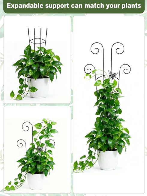 Whtawtaw 4 Pack 30 Inch Metal Butterfly Trellis for Climbing Plants Indoor, Taller Garden Trellis for Potted Plants