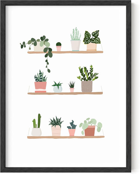 HAUS AND HUES Succulent Art Plant Pictures Wall Art & Botanical Prints | Cactus Wall Art Poster UNFRAMED 12"x16"
