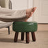 13in 13''L 13''W 10.2''H, oakvivo Small Foot Stool Ottoman, Round Faux Leather Foot Rest for Couch, Under Desk Pouf