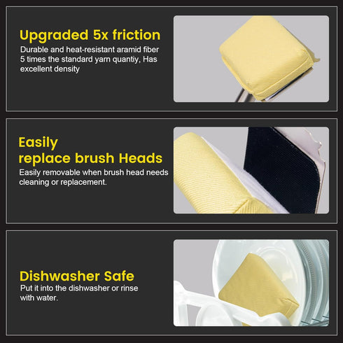 XUDAKAIXIN Grill Brush Bristle Free,(Only Replaceable Cleaning Head No Grill Brush)-Yellow