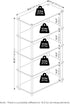 Furinno Turn-N-Tube 5-Tier Shelf Display Rack, Multipurpose, Amber Pine/Black
