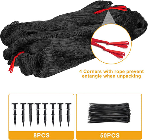 25'x50' 2.4" BSTPCOO Bird Netting for Chicken Coop, with Square Mesh Poultry Netting Heavy Duty Nylon Nettings
