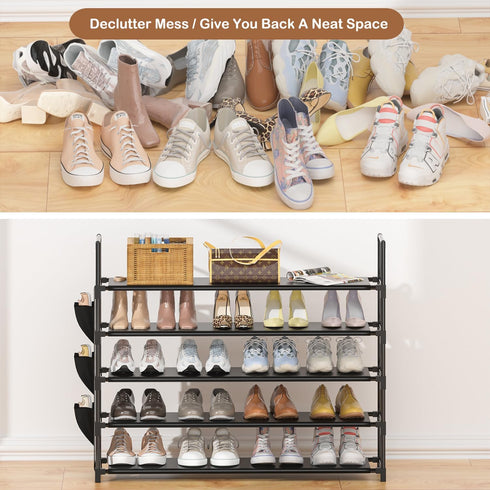 5 Closet, 20-25 OYREL Tier Shoe Organizer Rack for Entryway, Garage, Door, Space Saving, Shoe Holder Stand/Tower