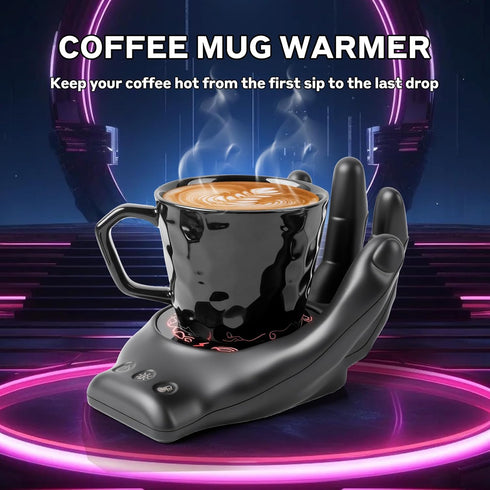LZ-WLKJ Set 3 Settings 8H Devil's Hand Heating Mug Warmer & Mug - Temp & Timer, Coffee Cup Warmer Plate for Desk Auto