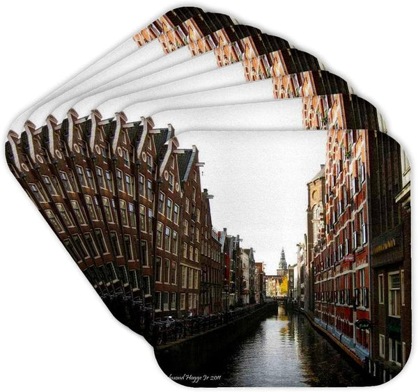3dRose Canals in Amsterdam - Set of 8 Soft Coasters