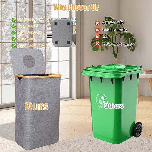 APDLFSC 26 Gallon/100L 1 Kitchen Recycling Bin with Lid & Reusable Inner Bags - Ideal for Bottles, Cans, Glass, Plastic
