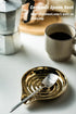 LAUCHUH Ceramic Spoon Rest for Stove Top, Large Utensil Holder for Kitchen Countertop, Mother's Day Gifts, 5 inch (Gold)