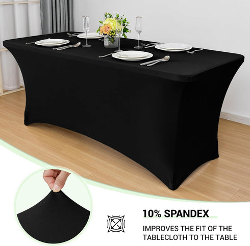 Obstal Spandex Table Cover, 6ft Fitted Rectangular Tablecloth for Birthday Party, Wedding Banquet (72L x 30W Inch)