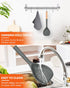 Nonstick Silicone Spatula, Flexible Edge for Pans, Heat Resistant BPA-Free Kitchen Spatulas with Wooden Handle (Grey)