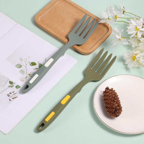 2pcs Silicone Flexible Forks, Large Heat Resistant Cooking Fork, Multifunctional Nonstick Blending Fork for Kitchen