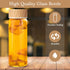 6 Pack 16 oz Zubebe Glass Juice Bottles with Lids Wide Mouth Water Bottles Reusable Juice Containers with Bamboo