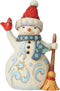 Enesco Jim Shore Heartwood Creek Snowman Holding a Cardinal, Lift Your Spirits Pint-Sized Figurine, 5.25 Inch