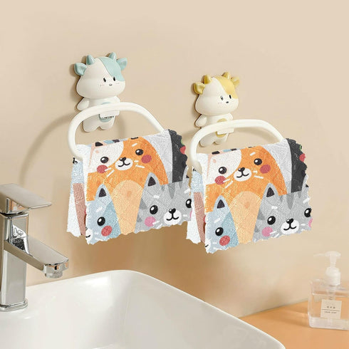 Cute Cats Microfiber Reusable Cleaning Cloths, Kitchen Dish Cloths for Washing Dishes, 6 Pack Animal Dish Towels