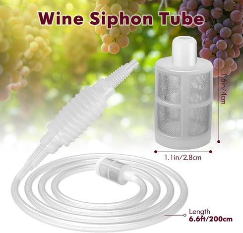 GSD 2M/6.6FT Wine Siphon Tube Hose Pump for Beer Making and Brewing