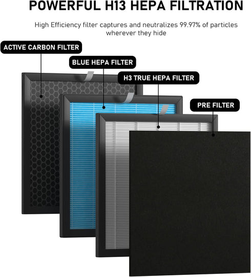 Airmax 10L Pro HEPA Filter Replacement Set for Okaysou Airmax 10L Pro and Aiibot-A300 Air Purifiers, 2 Set