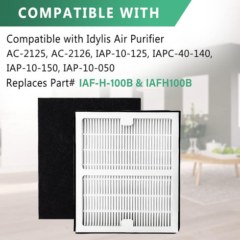 Gekufa Replacement Filter B for Idylis AC-2125, AC-2126, IAF-H-100B, IAP-10-125, IAPC-40-140, IAP-10-150, 2 Filters