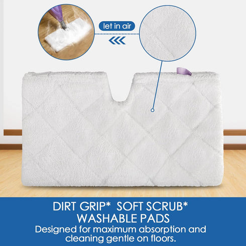 Replacement Microfiber Steam Mop Pad Cleaning Pads - for Shark Steam Pocket Mop S3500 Series (White)
