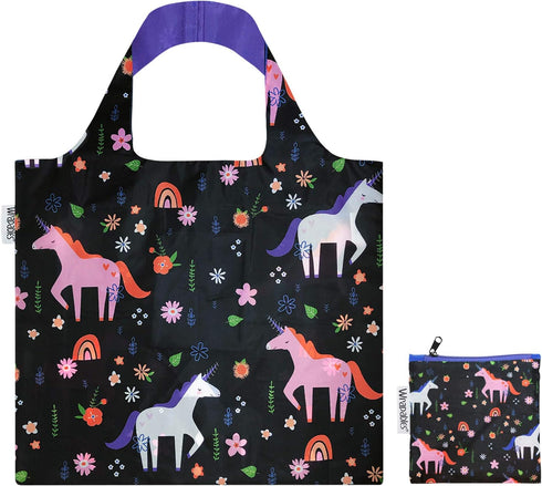 Wrapables Large Reusable Shopping Tote Bag with Outer Pouch